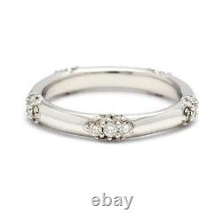 0.5ct Round Cut Diamond Wedding Ring Band 14k White Gold Finish Vintage Inspired