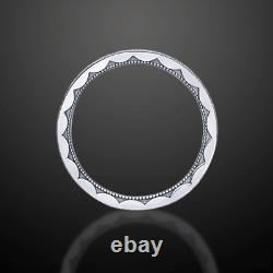 0.75 Ct VVS1/D Round Diamond Vintage Pave Set Eternity Ring Silver Lab Created