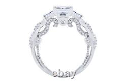 1 1/2Ct Simulated Diamond Vintage Style Ring 14K White Gold Over Bridal Wedding