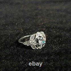 1.1 Ct Vintage Round Cut Art Deco Antique Engagement Ring 925 Sterling Silver