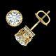 1.15 Ct Round Cut Diamond Solitaire 14k Yellow Gold Finish Vintage Stud Earrings