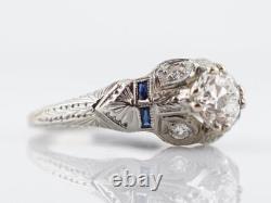 1.30Ct White Round Simulated Diamond Vintage Style Ring 925 Sterling Silver