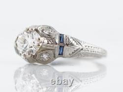 1.30Ct White Round Simulated Diamond Vintage Style Ring 925 Sterling Silver