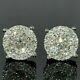 1.50ct Round Cut Vvs1 Diamond Cluster Stud Earrings Solid 14k White Gold Finish