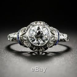 1.50Ct Solitaire White Round Diamond Vintage Art Deco Engagement 925 Silver Ring