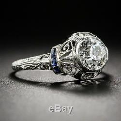 1.50Ct Solitaire White Round Diamond Vintage Art Deco Engagement 925 Silver Ring