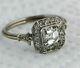 1.5ct Asscher Cut Diamond Art Deco Vintage Engagement Ring White Gold Over