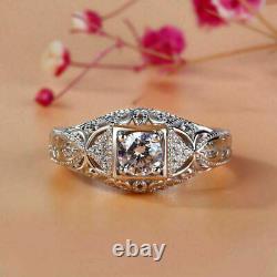 1.5Ct Round Cut Moissanite Vintage Solitaire Engagement Ring 925 Sterling Silver