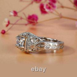 1.5Ct Round Cut Moissanite Vintage Solitaire Engagement Ring 925 Sterling Silver