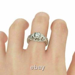 1.5Ct Round Cut Moissanite Vintage Solitaire Engagement Ring 925 Sterling Silver