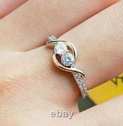1.60Ct Round Cut Simulated Diamond Engagement Ring 14K Two Tone Gold Plated