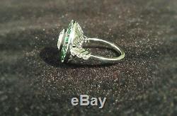 1.8 Ct Round Cut Enamel Vintage Art Deco Engagement Ring 925 Sterling Silver