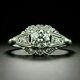 1.80 Ct Round Vintage Engagement Ring Natural Moissanite White Gold Plated