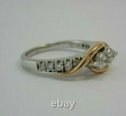 1.80Ct Round Cut Moissanite Engagement Women's Ring In 14K Two Tone Gold Finish