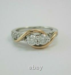 1.80Ct Round Cut Moissanite Engagement Women's Ring In 14K Two Tone Gold Finish