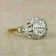 1.85 Ct Round Diamond Vintage Bezel Engagement Ring Tow Tone 14k Gold Over