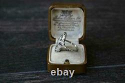 1.86 Ct Diamond Sapphire Ring 925 Sterling Silver Art Deco Vintage Filigree Ring