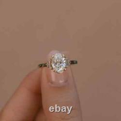 1 Ct Oval Cut Lab-Created Diamond Women's Engagement Ring 14K Yellow Gold Plated