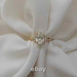 1 Ct Oval Cut Lab-Created Diamond Women's Engagement Ring 14K Yellow Gold Plated