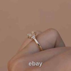 1 Ct Oval Cut Lab-Created Diamond Women's Engagement Ring 14K Yellow Gold Plated