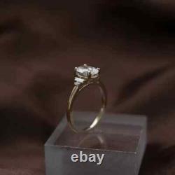 1 Ct Oval Cut Lab-Created Diamond Women's Engagement Ring 14K Yellow Gold Plated