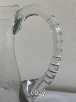 10 Vintage Sterling Silver Mounted Cut Glass Jug Grape Etched 925 Mark