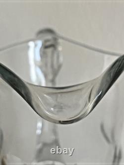 10 Vintage Sterling Silver Mounted Cut Glass Jug Grape Etched 925 Mark