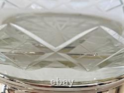 10 Vintage Sterling Silver Mounted Cut Glass Jug Grape Etched 925 Mark