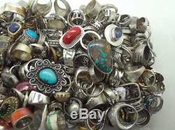 100 Gram Assorted Sterling 925 Silver Ring Lot Wholesale Resale Vintage-now