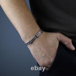 10MM Foxtail Sterling Silver Square Foxtail Bracelet, Handmade Men Bracelet