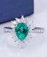 10x8 Mm Vintage Lab Emerald Pear Cut 925 Sterling Silver Engagement Women Ring