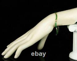 12.50Ct Princess Cut Vintage Bracelet Green Emerald in 14k Yellow Gold Fin Gift