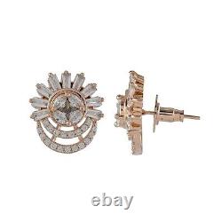 14K Rose Gold Plated 2.00Ct Round Cut Lab Created Diamond Women's Stud Earring
