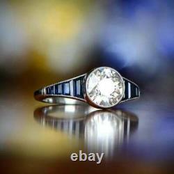 14K White Gold Over 2 CT Round Cut Diamond Vintage Women Engagement Wedding Ring