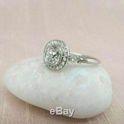 14K White Gold Over 3 Ct Diamond Ring Vintage Antique Wedding Ring