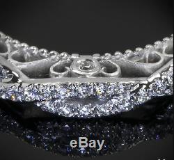 14K White Gold Over Round Cut 0.35 Ct Diamond Vintage Wedding Band Ring