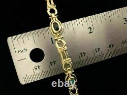 14K Yellow Gold Over Estate & Vintage 8 Ct Sapphire & Diamond Tennis Bracelet 7