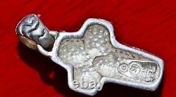 14k 925 sterling silver pendant 1.0 gold bead cross vintage handmade 3.1gr