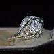 14k Yellow Gold Fn 2.60ct Round Diamond Vintage Antique Engagement Art Deco Ring