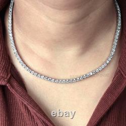 15Ct 3mm White Diamonds Tennis Necklace- Great Sparkle! FREE Diamond studs