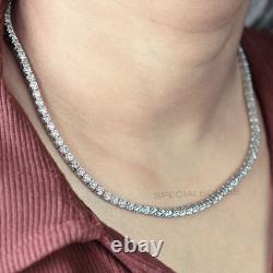 15Ct 3mm White Diamonds Tennis Necklace- Great Sparkle! FREE Diamond studs