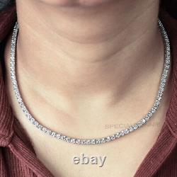 15Ct 3mm White Diamonds Tennis Necklace- Great Sparkle! FREE Diamond studs