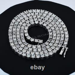 15Ct 3mm White Diamonds Tennis Necklace- Great Sparkle! FREE Diamond studs