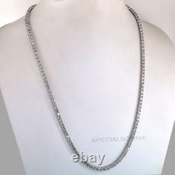 15Ct 3mm White Diamonds Tennis Necklace- Great Sparkle! FREE Diamond studs