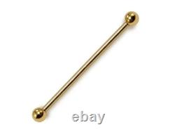 18K Yellow Gold Vintage Industrial Barbell Scaffold Piercing 14G Body