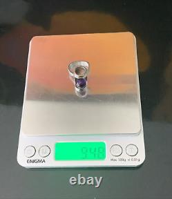 1960's Modernist Henning Ulrichsen Denmark Amethyst Sphere Ring Sterling Silver