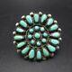 1960s Vintage Navajo Sterling Silver Turquoise Petit Point Cluster Ring Size 7