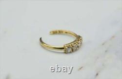 1Ct Round Cut Simulated Diamond Women Vintage 4 Stone Ring 14K Yellow Gold Over