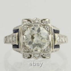 2.05 Ct Art Deco Vintage Edwardian Round Engagement Ring In 925 Sterling Silver