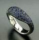 2.0ct Round Lab Created Sapphire Wedding Cluster Band Ring 14k White Gold Finish